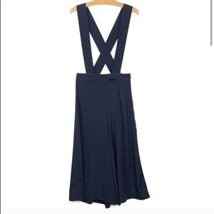 ZARA Basic Overall Suspender Wide Leg Crop